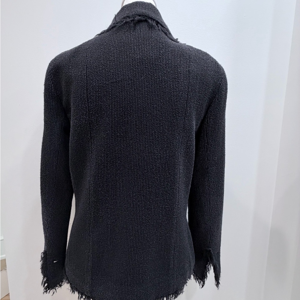 Rare Vintage CHANEL Fringe Trim Knit Jacket Karl Lagerfeld Era - Sz FR 38 - - Picture 4 of 15